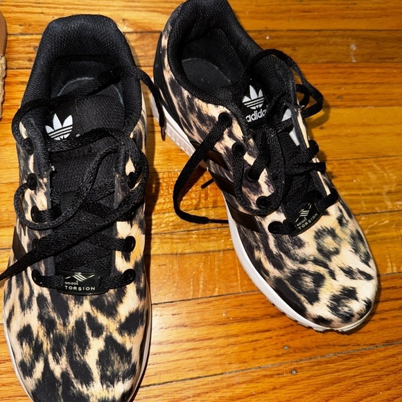 adidas Shoes - Adidas Women's Black and Cream Leopard Sneakers